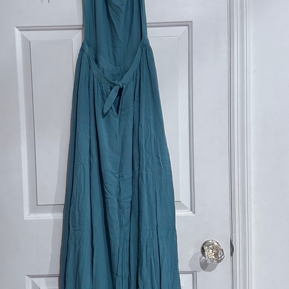Free People Tie Neck Backless dusty turquoise dress - size S - Picture 4 of 6